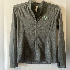 CSU Rams Charcoal Gray Zippered Long Sleeve Light Jacket Size Small